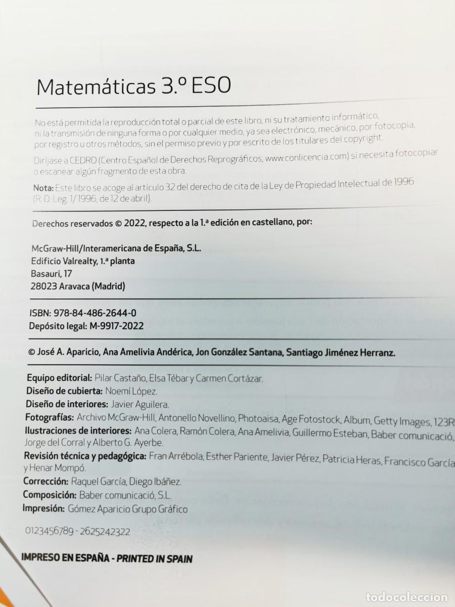 Libros: MATEMATICAS 3 ESO EDITORIAL MC GRAW HILL ALEKS - Foto 3