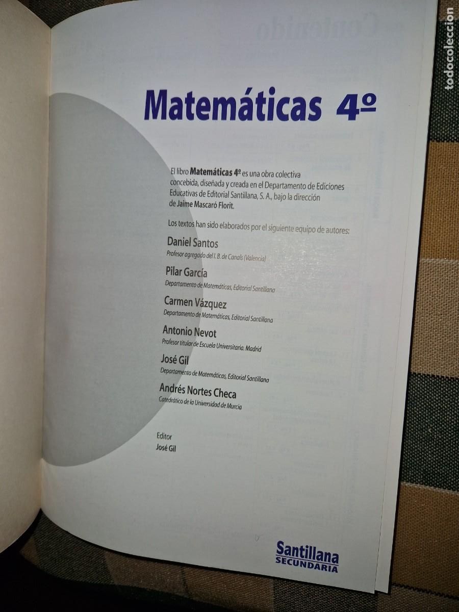 Libros: MATEMATICAS 4 CURSO, SANTILLANA SECUNDARIA - Foto 2