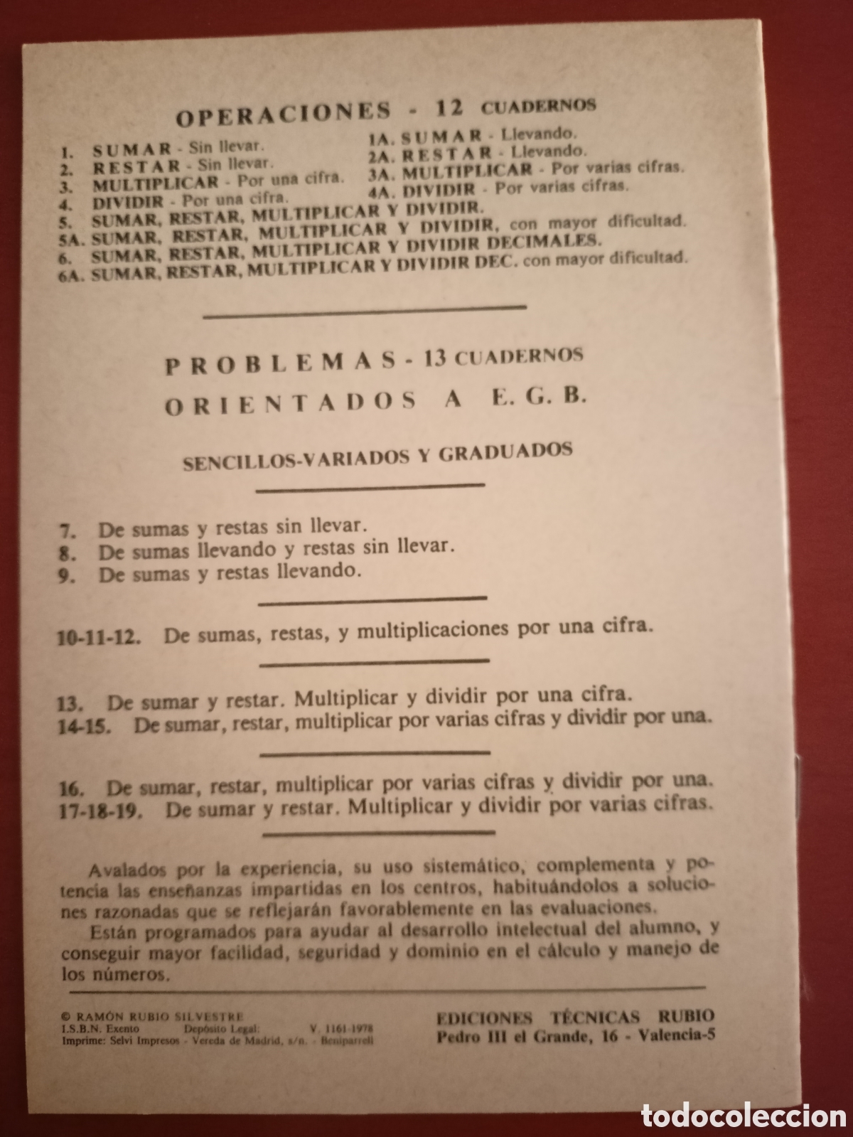 Libros: Lote de 2 problemas Rubio n10 1978 - Foto 2