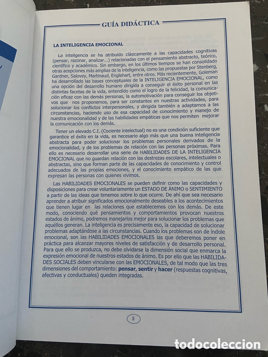 Libros: Libro del programa para el desarrollo de la inteligencia emocional. - Foto 3