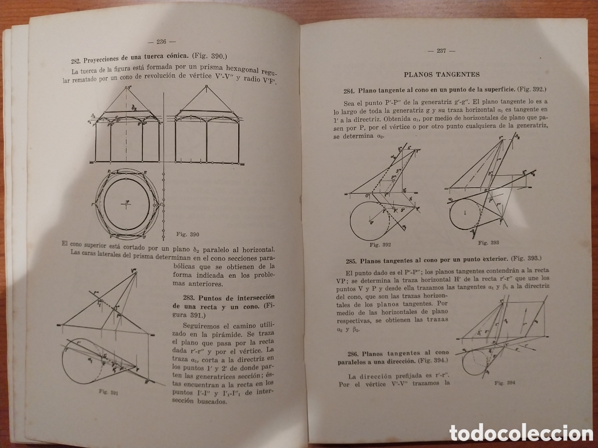 Libros: 1964-Libro &rdquo;Geometria Descriptiva&rdquo; Sistema Diedrico - Foto 7