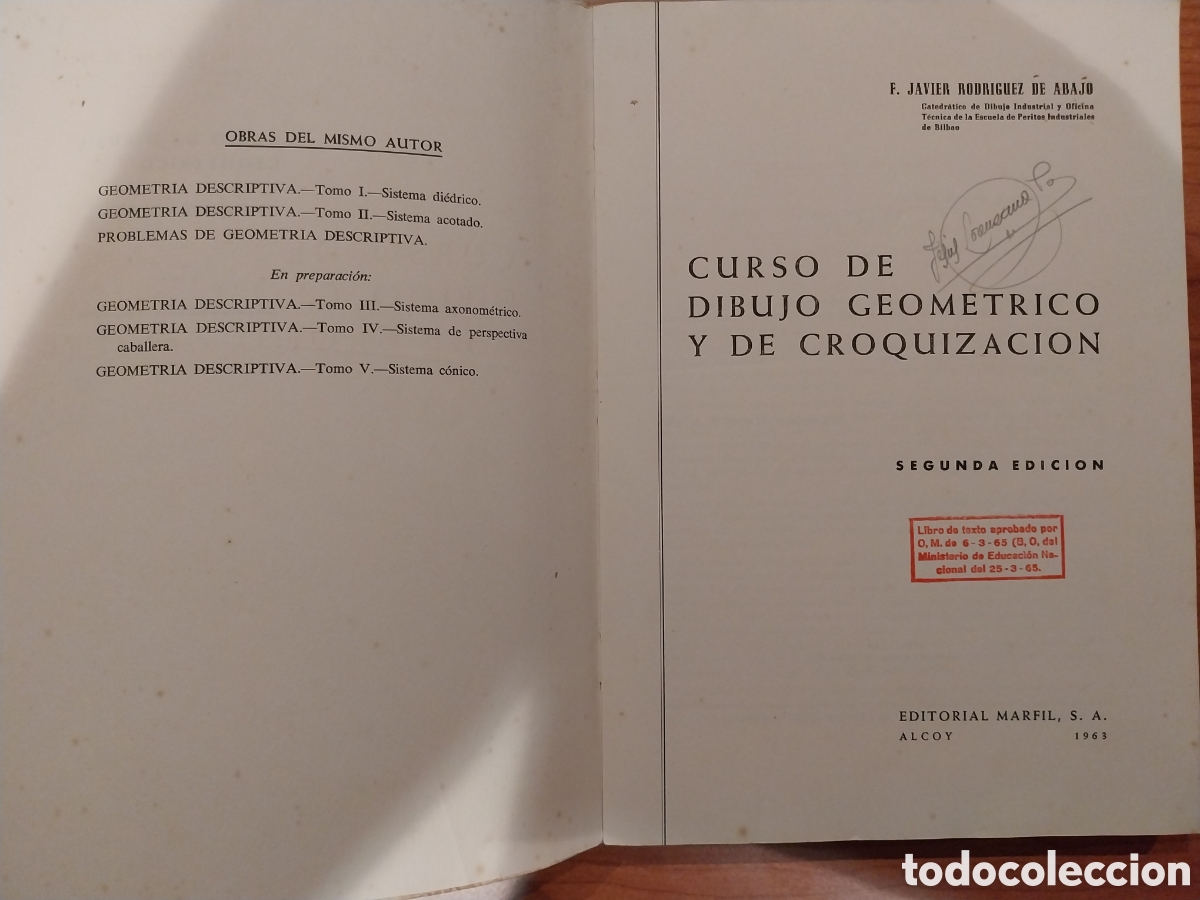 Libros: 1963-Libro &rdquo;Dibujo Geom&eacute;trico y de Croquizacion&rdquo; - Foto 4