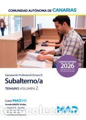 Libros: Agrupaci&oacute;n Profesional de Subalternos (Grupo E). Temario volumen 2. Comunidad Aut&oacute;noma de Canarias