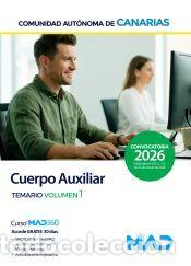 Livres: Cuerpo Auxiliar. Temario volumen 1. Comunidad Aut&oacute;noma de Canarias - Ed. MAD