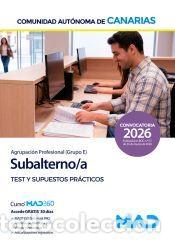 Livres: Agrupaci&oacute;n Profesional de Subalternos (Grupo E). Test del temario y supuestos pr&aacute;cticos. Comunidad