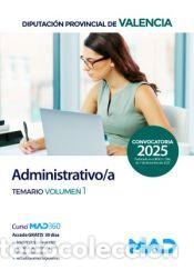 Livres: Administrativo/a. Temario volumen 1. Diputaci&oacute;n Provincial de Valencia - Ed. MAD