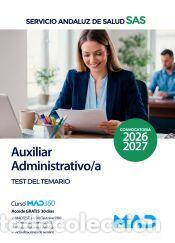 Libros: Auxiliar Administrativo/a. Test del temario. Servicio Andaluz de Salud (SAS) - Ed. MAD