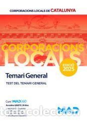 Libros: Corporacions Locals de Catalunya. Test del Temari General - Ed. MAD