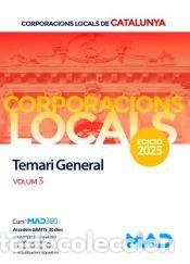 Libros: Corporacions Locals de Catalunya. Temari General Volum 3 - Ed. MAD