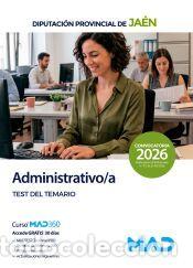 Libros: Administrativo/a. Test del temario. Diputaci&oacute;n Provincial de Ja&eacute;n - Ed. MAD