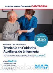 Libros: T&eacute;cnico/a en Cuidados Auxiliares de Enfermer&iacute;a (Personal Laboral Grupo 2). Temario de Materias