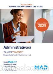 Libros: Administrativo del Estado. Temario volumen 4 Bloques IV y V. Administraci&oacute;n General del Estado -