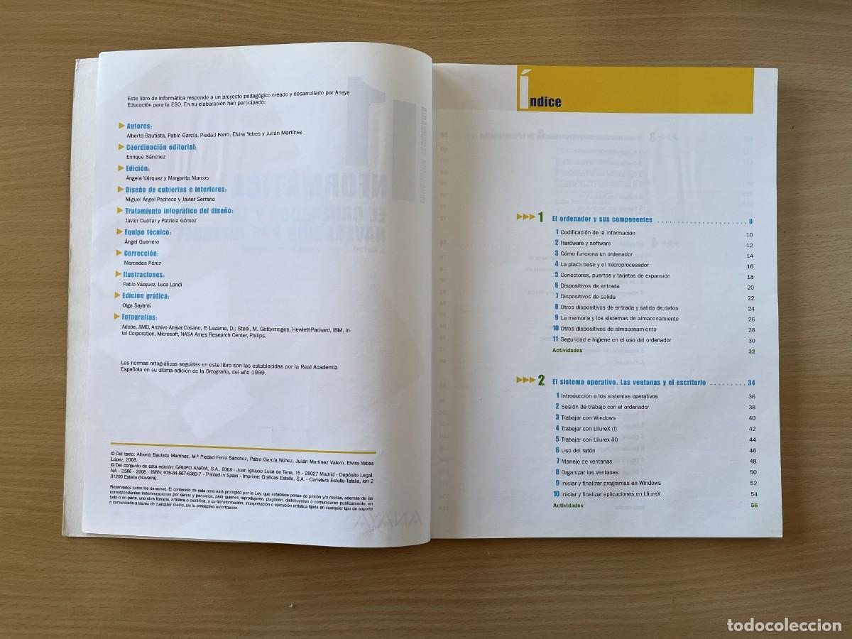 Libros: Libro Inform&aacute;tica 1&ordm; ESO Anaya 2008 CD - Foto 3