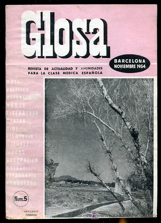 Libros: GLOSA-REVISTA DE ACTUALIDAD Y AMENIDADES PARA LA CLASE MEDICA ESPA&Ntilde;OLA,A&Ntilde;O I ,NUM 5,1954
