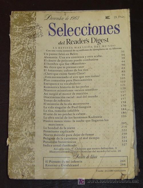 Libros: READERS DIGEST - Diciembre 1963 - Foto 1