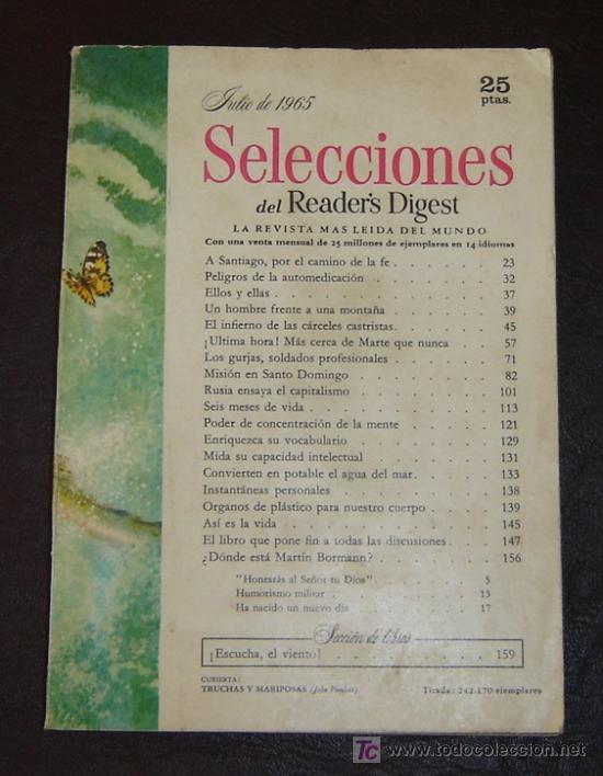 Libros: READERS DIGEST - Julio 1965 - Foto 1