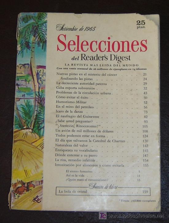 Libros: READERS DIGEST - Septiembre 1965 - Foto 1