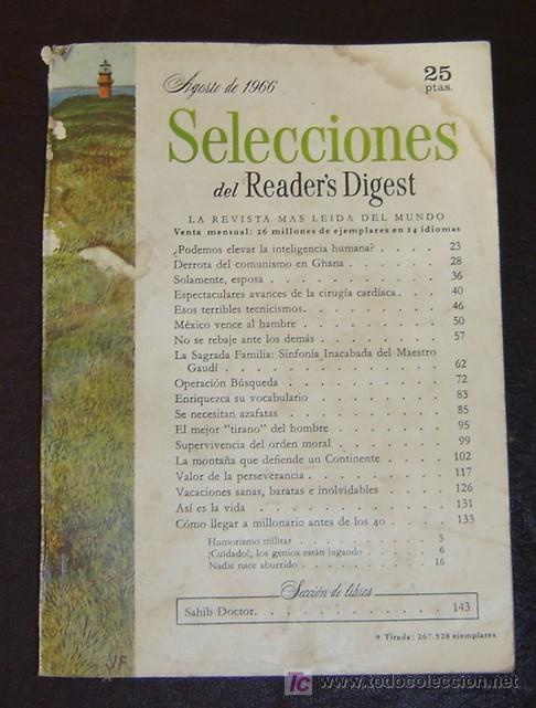 Libros: READERS DIGEST - Agosto 1966 - Foto 1