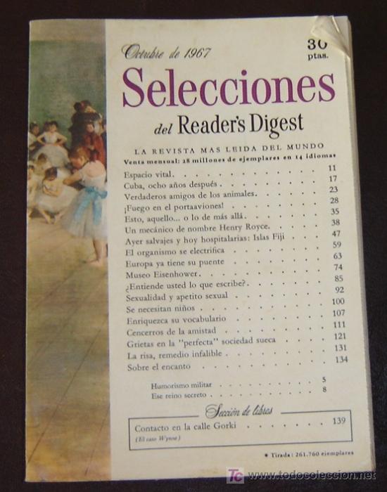 Libros: READERS DIGEST - Octubre 1967 - Foto 1