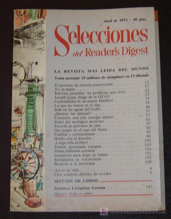 Libros: READERS DIGEST - Abril 1973 - Foto 1