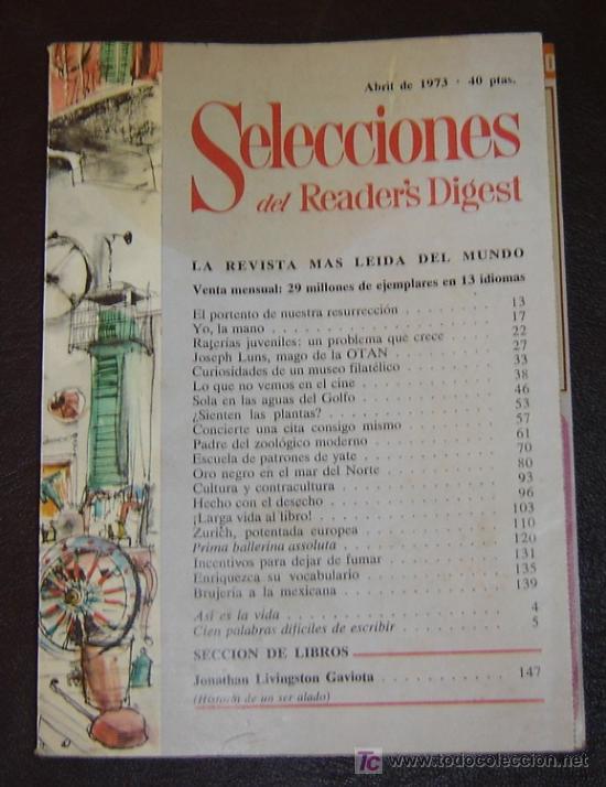 Libros: READERS DIGEST - Abril 1973 - Foto 1