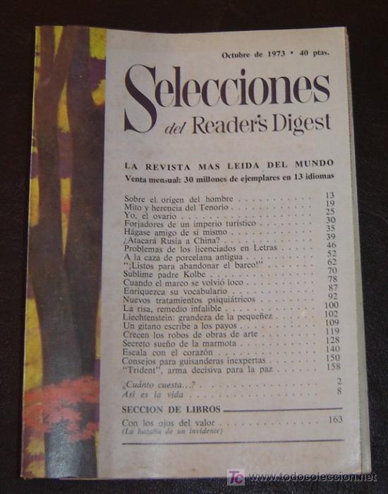 Libros: READERS DIGEST - Octubre 1973 - Foto 1