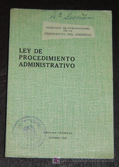 Libros: LEY DE PROCEDIMIENTO ADMINISTRATIVO - Editora Nacional 1958 - Foto 1