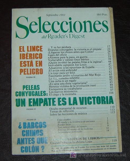 Libros: READERS DIGEST - septiembre 1983 - Foto 1