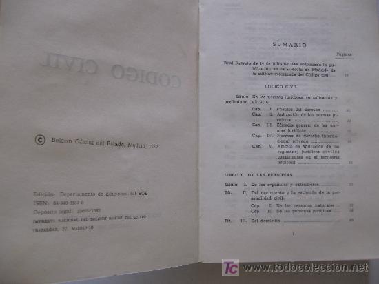 Libros: CODIGO CIVIL (decada de los 80). - Foto 2