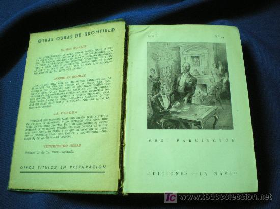 Libros: MRS. PARKINGTON - LOUIS BROMFIELD - EDICIONES LA NAVE MADRID. - Foto 2