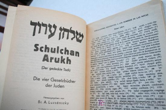 Libros: El c&oacute;digo sagrado de los jud&iacute;os - Schulchan Arukh - Rareza - libro ref0 - Foto 2