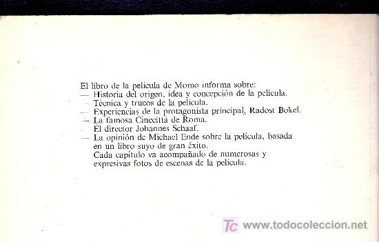 Libros: EL LIBRO DE LA PELICULA MOMO - MARGARET VON SCHWARZKOPF - Foto 2
