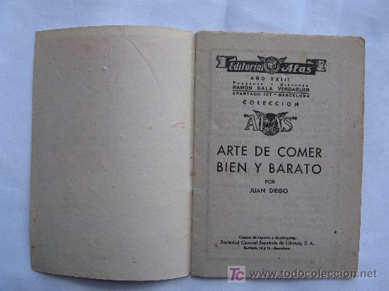 Libros: ARTE DE COMER BIEN Y BARATO - EDITORIAL ALAS -1923 - Foto 2