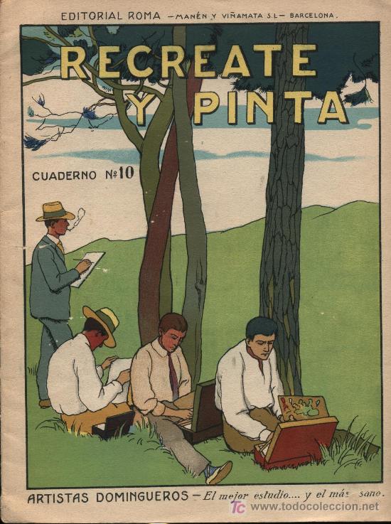 Libros: Recr&eacute;ate y Pinta. Cuaderno n&ordm; 10. Editorial Roma 1930 - Foto 1