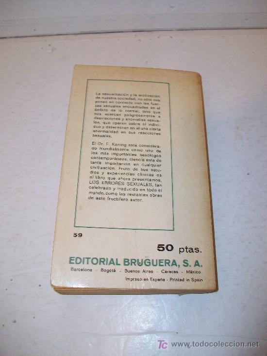 Libros: Bruguera Libro Practico:  LOS ERRORES SEXUALES, Dr. Koning - Foto 2