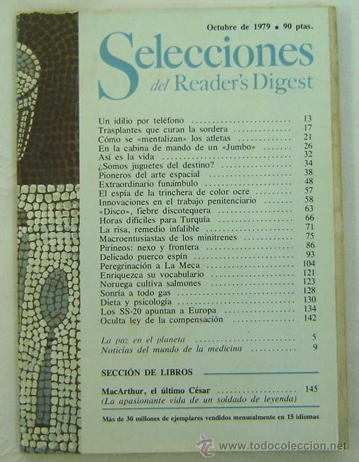 Libros: SELECCIONES DEL READERS DIGEST -OCTUBRE 1979 - Foto 1