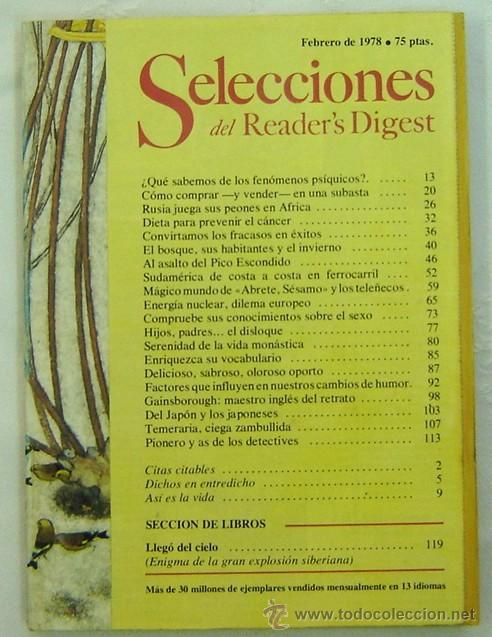 Libros: SELECCIONES DEL READERS DIGEST -FEBRERO 1978 - Foto 1