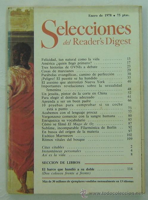 Libros: SELECCIONES DEL READERS DIGEST -ENERO 1978 - Foto 1