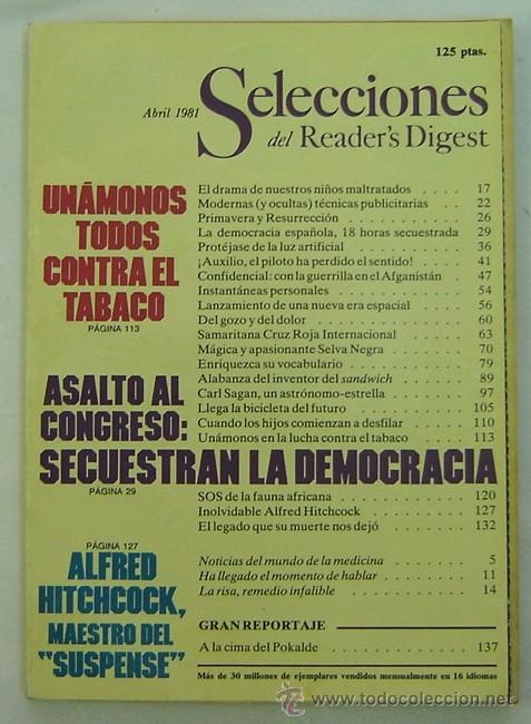 Libros: SELECCIONES DEL READERS DIGEST -ABRIL 1981 - Foto 1