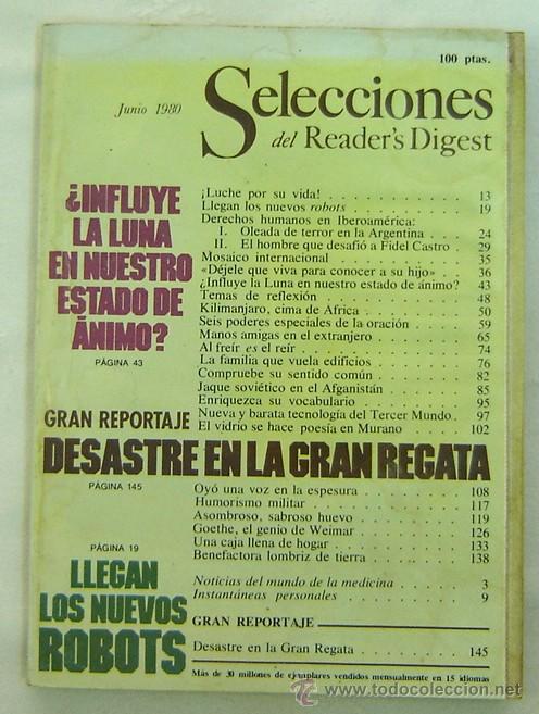 Libros: SELECCIONES DEL READERS DIGEST -JUNIO 1980 - Foto 1