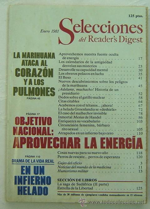 Libros: SELECCIONES DEL READERS DIGEST -ENER0 1981 - Foto 1