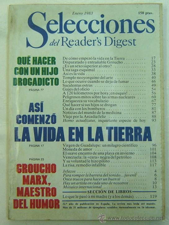 Libros: SELECCIONES DEL READERS DIGEST -ENERO 1983 - Foto 1