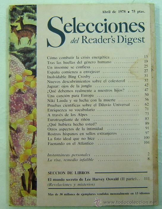 Libros: SELECCIONES DEL READERS DIGEST -ABRIL 1978 - Foto 1