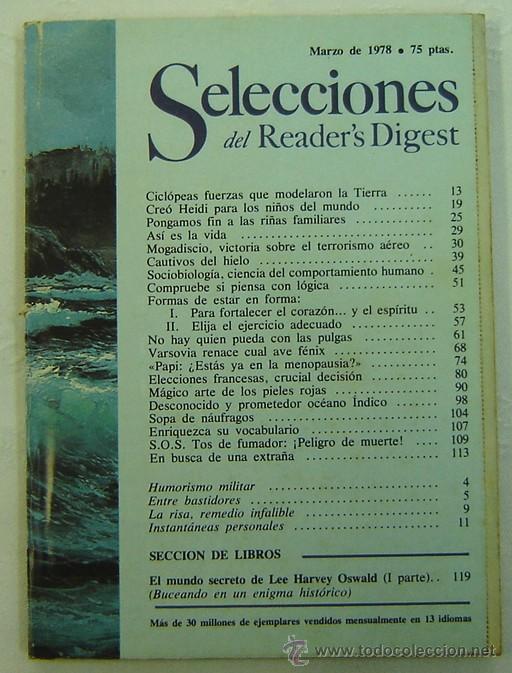 Libros: SELECCIONES DEL READERS DIGEST -MARZO 1978 - Foto 1