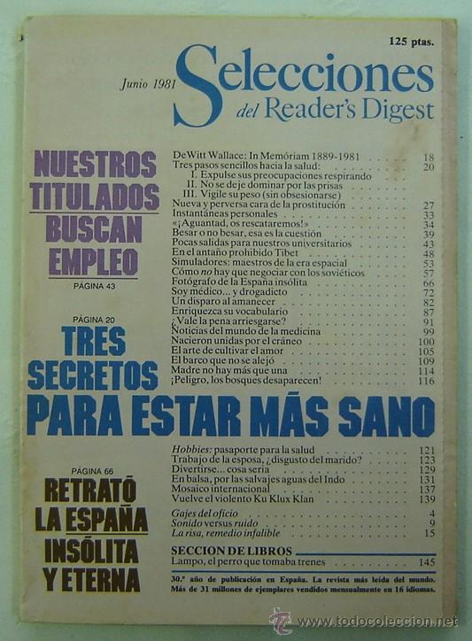 Libros: SELECCIONES DEL READERS DIGEST -JUNIO 1981 - Foto 1