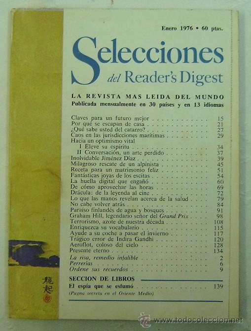 Libros: SELECCIONES DEL READERS DIGEST -ENERO 1976 - Foto 1