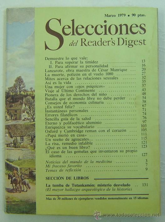 Libros: SELECCIONES DEL READERS DIGEST -MARZO 1979 - Foto 1