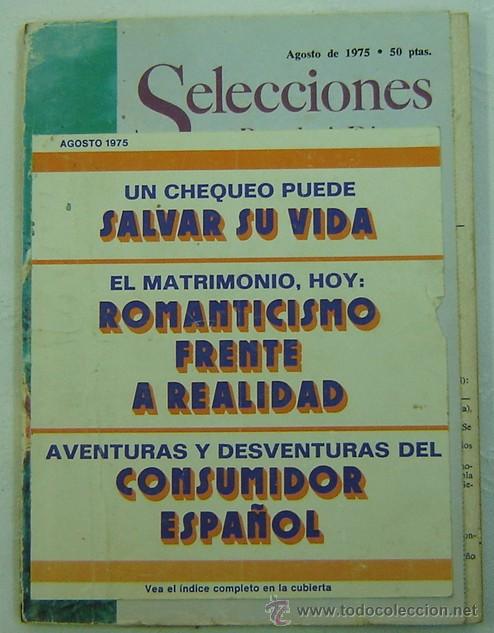 Libros: SELECCIONES DEL READERS DIGEST -AGOSTO 1975 - Foto 1