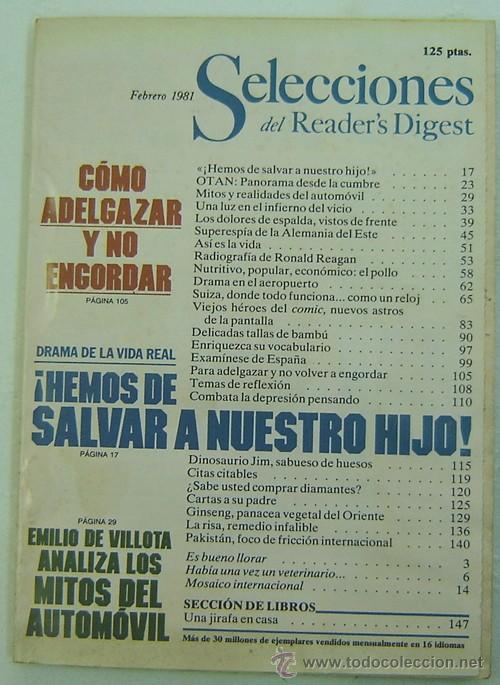 Libros: SELECCIONES DEL READERS DIGEST -FEBRERO 1981 - Foto 1