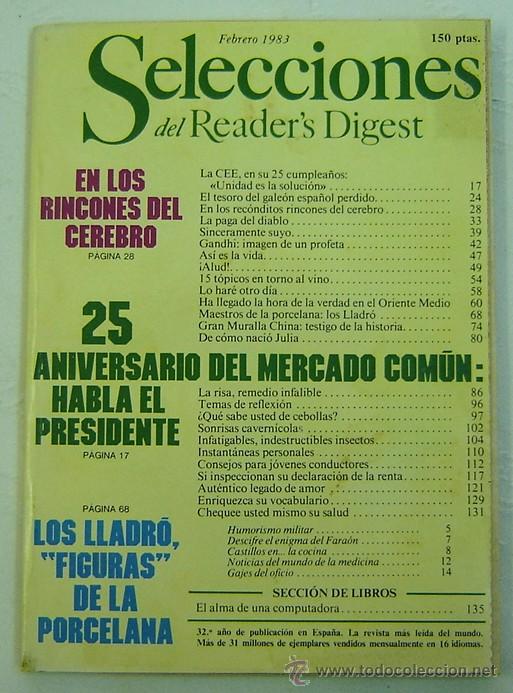 Libros: SELECCIONES DEL READERS DIGEST -FEBRERO 1983 - Foto 1